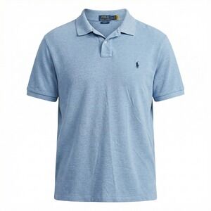 Polo Ralph Lauren Slim Fit Polo Shirt Mens XXL Blue Pique Pony‎ Logo TTG